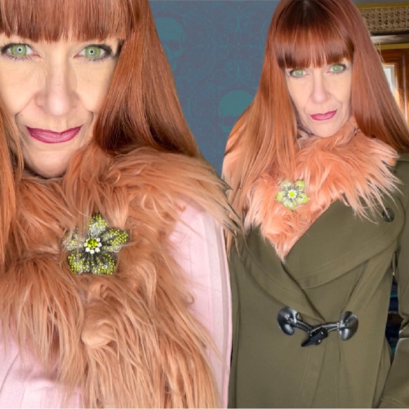 Pale Pink Faux Fur Scarf - Picture 5 of 10